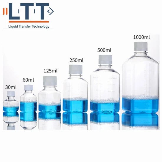 1000ml Laboratory Cell Culture Media Volumetric Flask Serum Bottle Plastic Pet Bottle